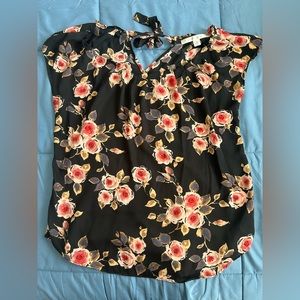 Lauren Conrad business casual black coral top